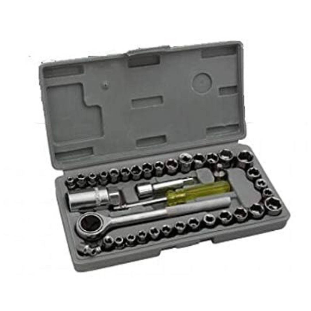 40 In 1 Wrench Tool Kit & Screwdriver Set Hard Plastic Case - Hias E-commerce