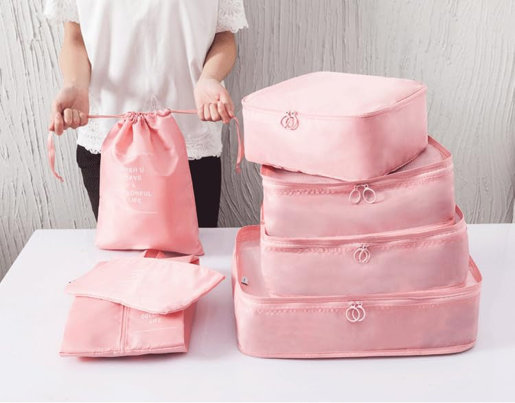 7 pics Toiletry Bag With Different Size - Easy Access - Hias E-commerce