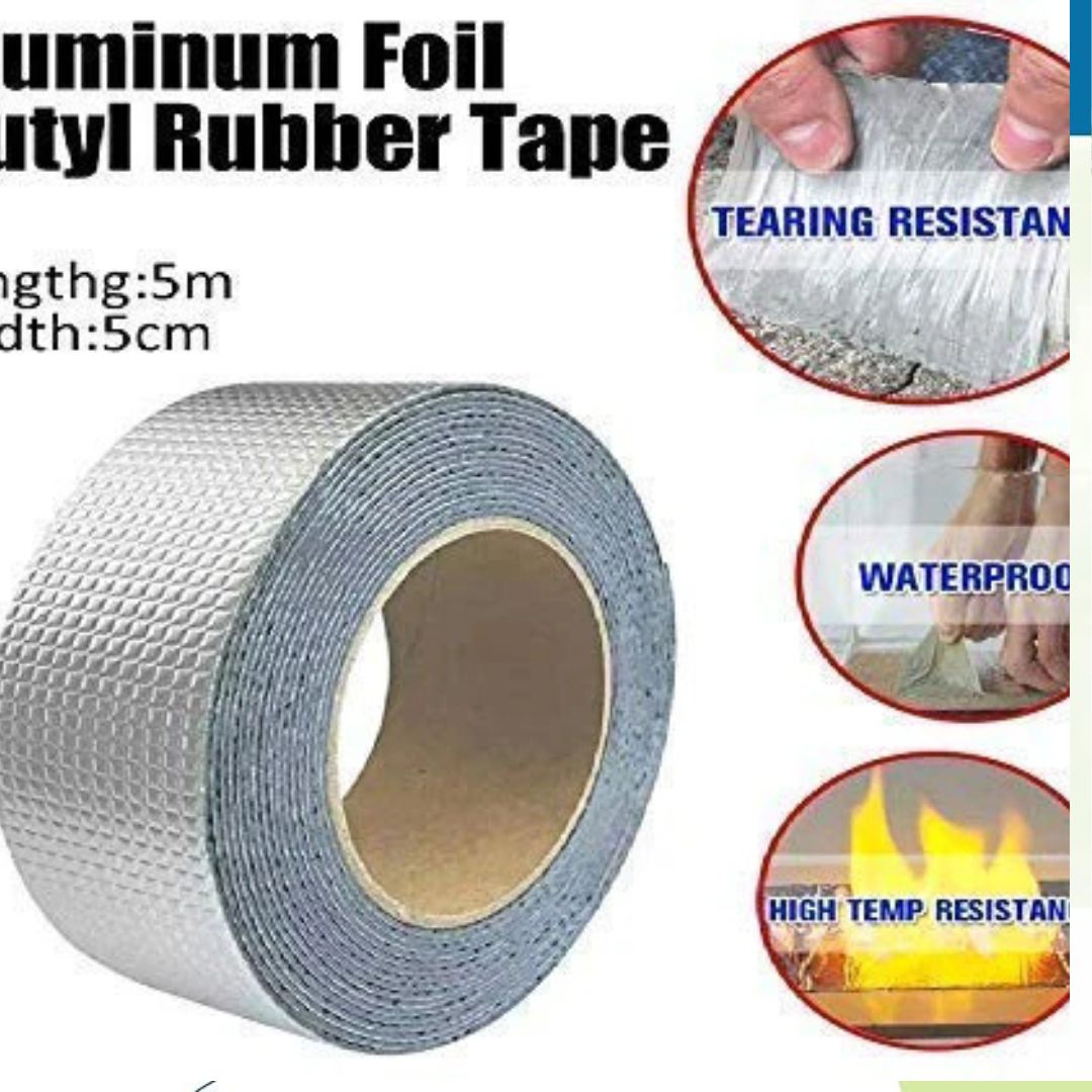 Heavy Aluminium Silver Tape (5 MT) , Fire Proof, Durable - Hias E-commerce