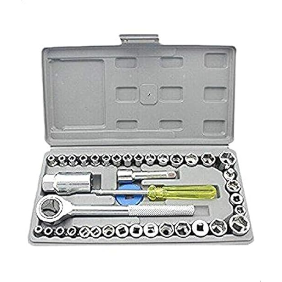 40 In 1 Wrench Tool Kit & Screwdriver Set Hard Plastic Case - Hias E-commerce