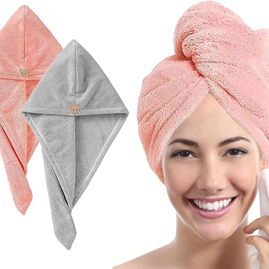Microfiber Hair Drying Towel Fast Drying Wet Hair. Multicolor - Hias E-commerce
