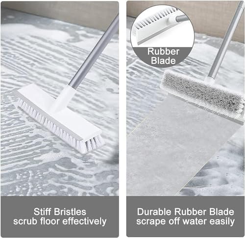 Milton White Bathroom Scrub Brush with Wiper - 2-in-1 Tile Cleaning - Hias E-commerce