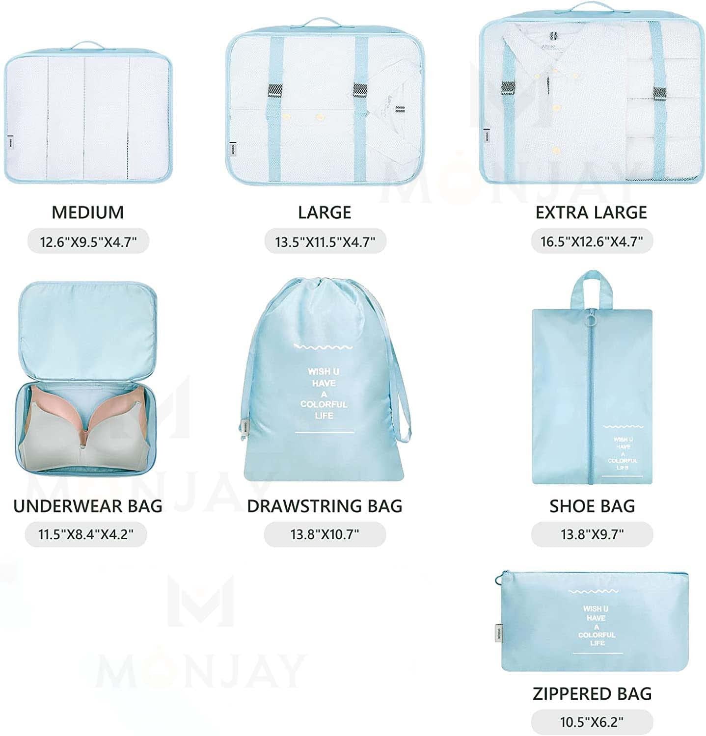 7 pics Toiletry Bag With Different Size - Easy Access - Hias E-commerce