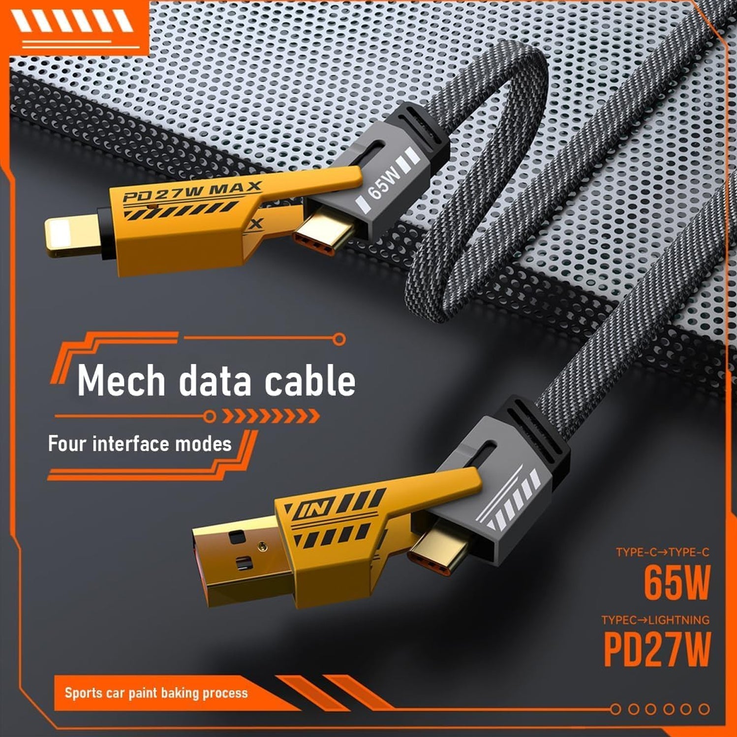 4 In 1 Charging Cable 65W Cable (1 Pc / 1 Mtr.) - Hias E-commerce