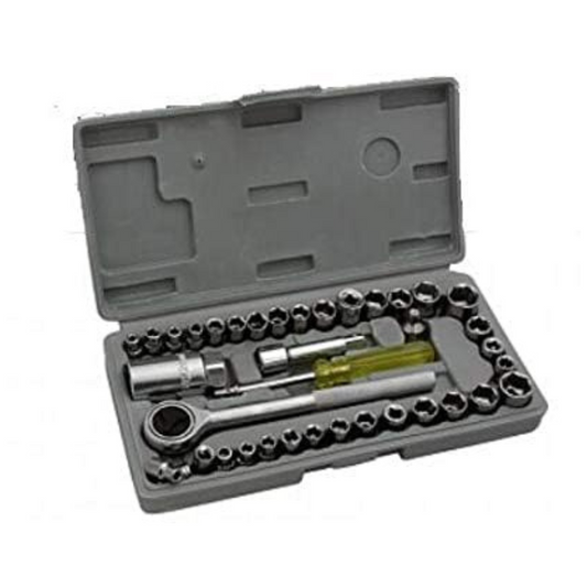 40 In 1 Wrench Tool Kit & Screwdriver Set Hard Plastic Case