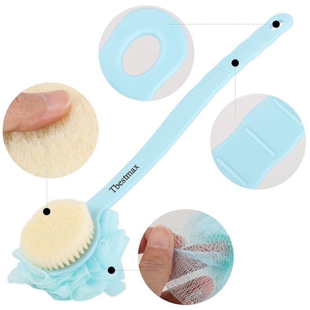 Back Scrubber with Long Handle - Soft Mesh Shower Brush