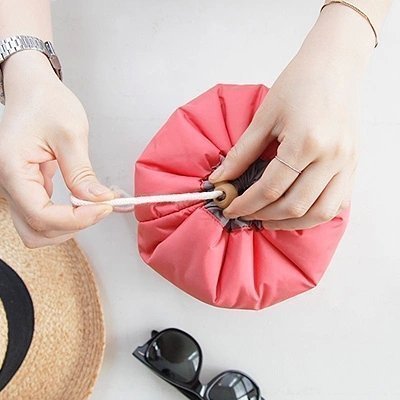 VGMAX Round Makeup Pouch Travel Cosmetic Organizer