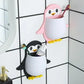 Wall-Mounted Penguin Toothbrush & Makeup Storage Organizer