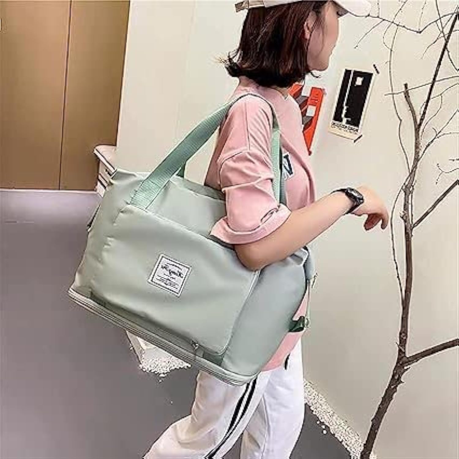 Green Foldable Travel Duffel Bag - Hias E-commerce