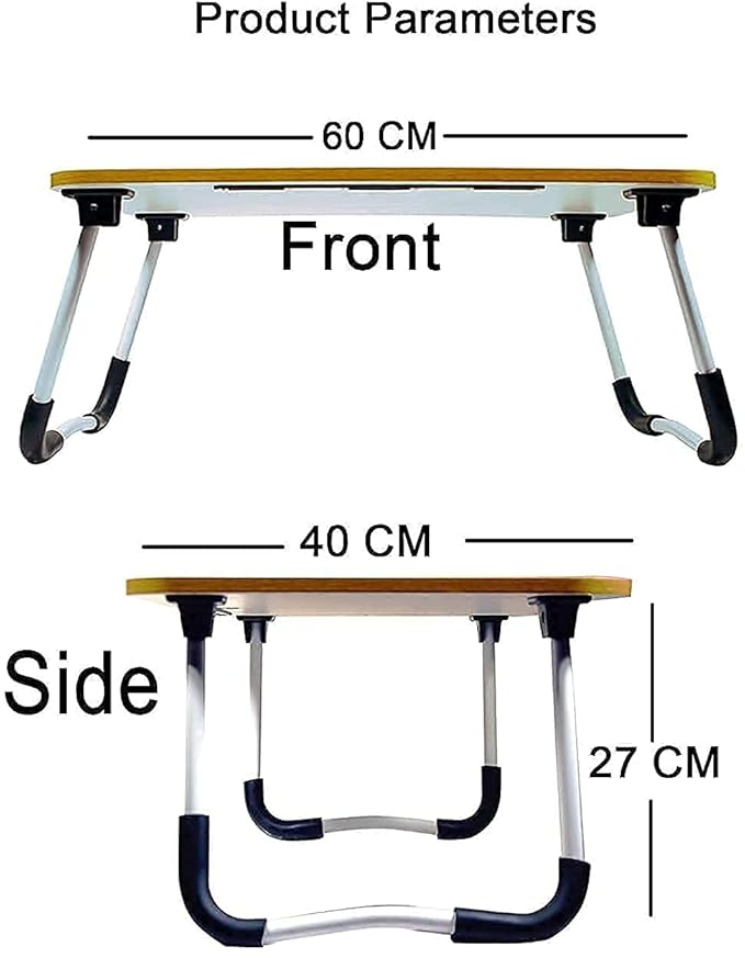 Foldable Wooden Laptop Bed Tray Table with Cup Holder