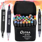 HIas E-commerce's - Dual Tip Alcohol Markers Set,Art Supplies With Carry Case, Colour Broad Drawing, Sketching (60) - Hias E-commerce