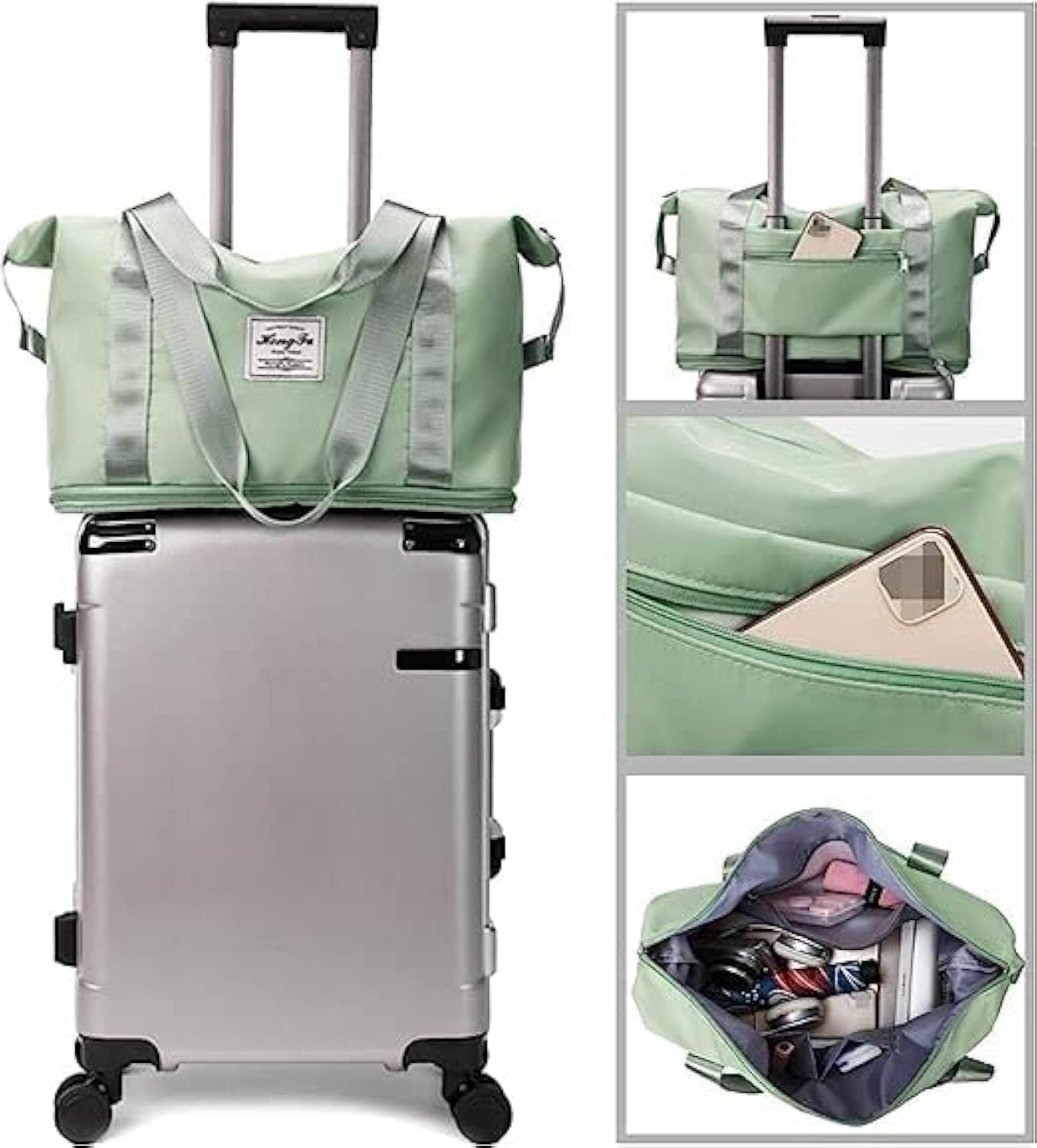 Green Foldable Travel Duffel Bag - Hias E-commerce