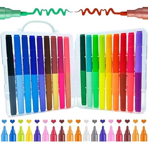 HIas E-commerce's - Dual Tip Alcohol Markers Set,Art Supplies With Carry Case, Colour Broad Drawing, Sketching (60) - Hias E-commerce