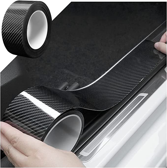 VINSU Car Door Sill Protector Carbon Fiber Tape Anti-Scratch