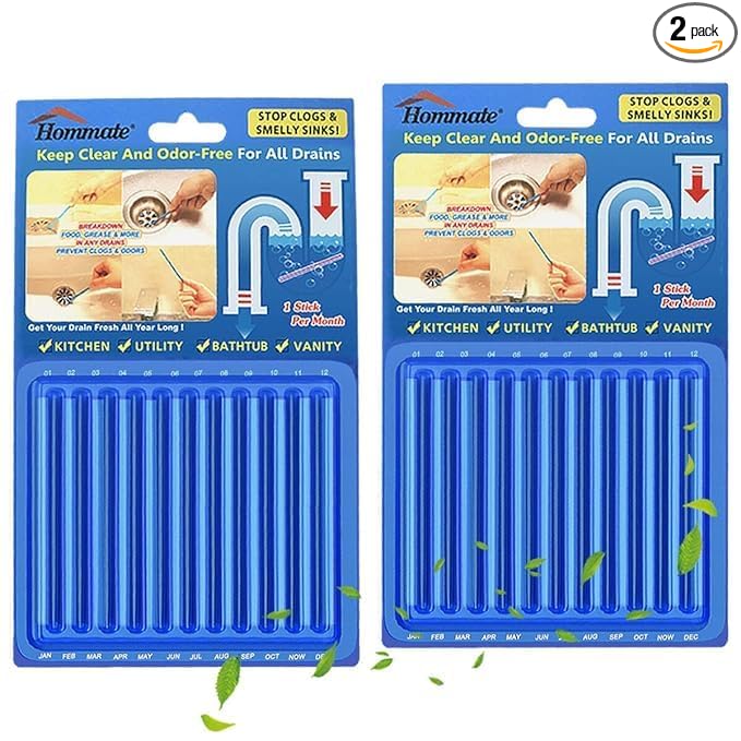 Drain Deodorizer Sticks – 2-Pack (24 Sticks) - Bathroom And Kitchen