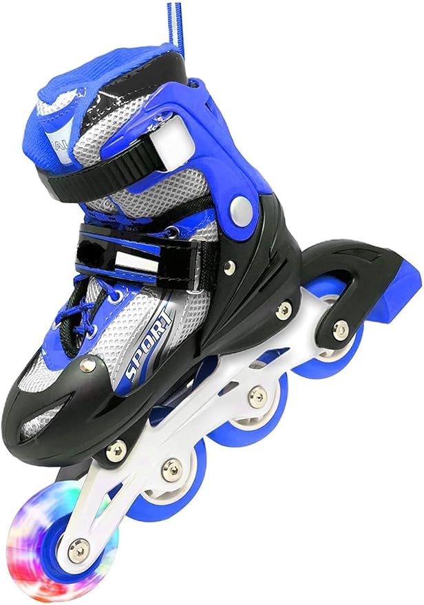 Rylan Adjustable 4-Wheel Inline Skates - LED Wheels - Kids