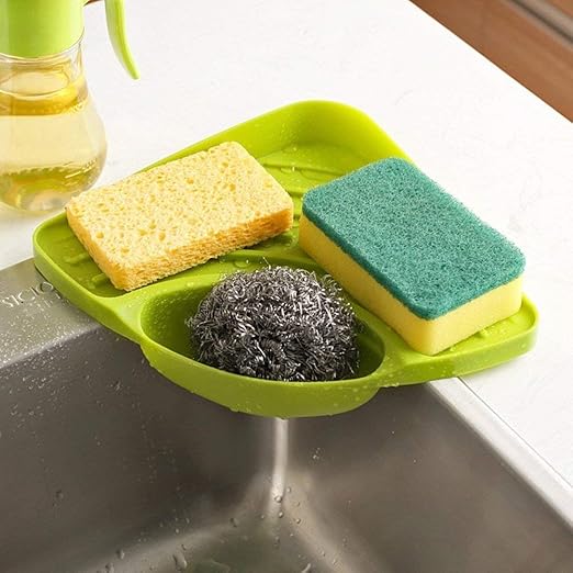 Ezigo Kitchen Sink Organizer Plastic Corner Tray