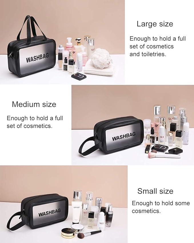 OCEANEVO Black Makeup Travel Pouch Set