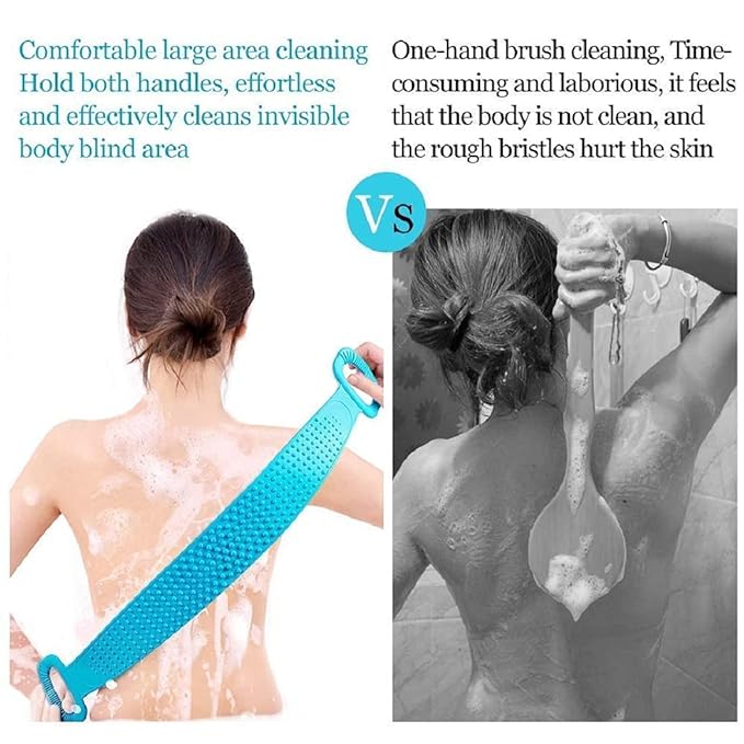 Double-Sided Silicone Body Scrubber – Deep Cleansing & Massage