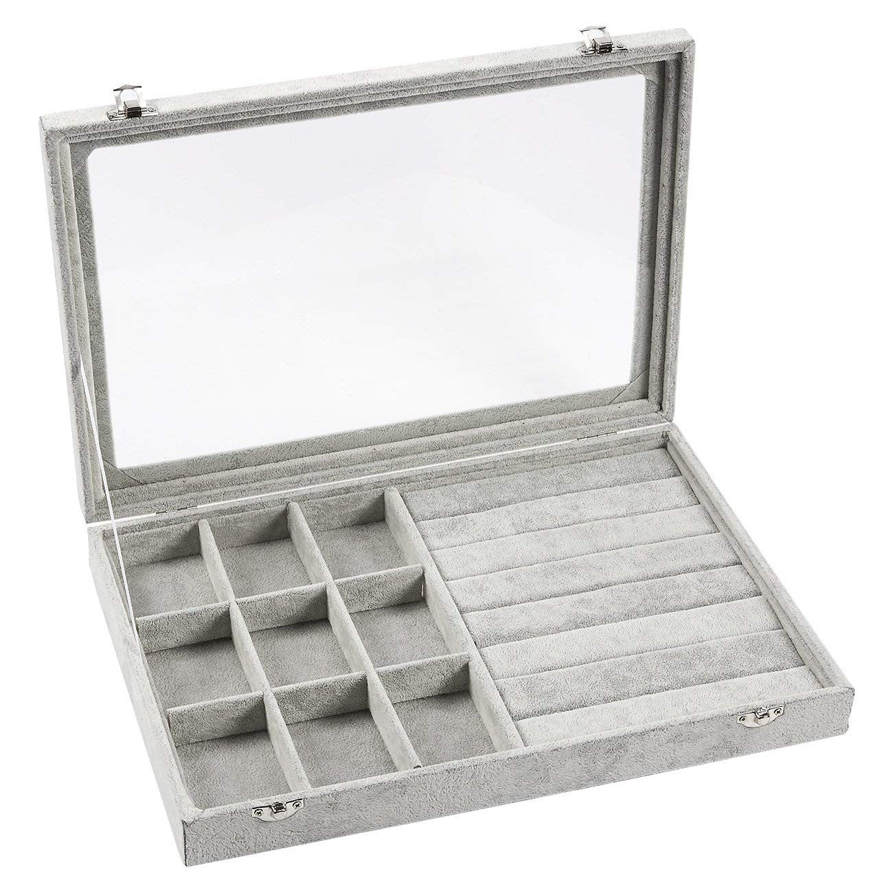 Luxury Velvet Jewellery Box Organizer with Secure Compartments