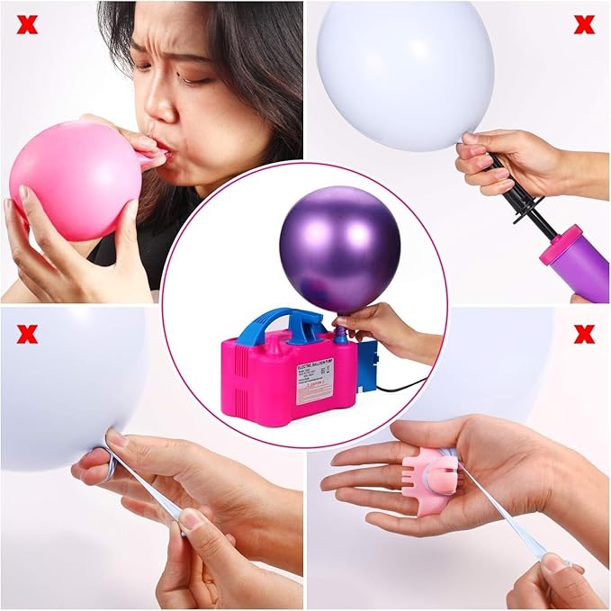 High-Power Electric Balloon Inflator with Dual Nozzles for Events