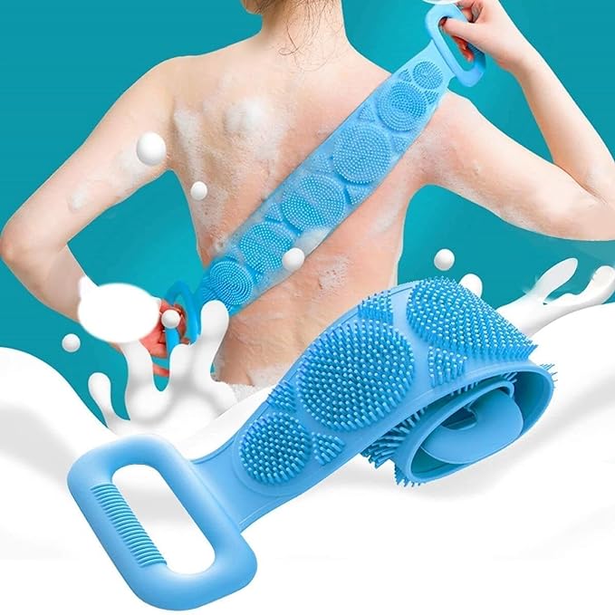 Double-Sided Silicone Body Scrubber – Deep Cleansing & Massage