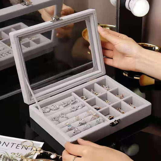 Luxury Velvet Jewellery Box Organizer with Secure Compartments