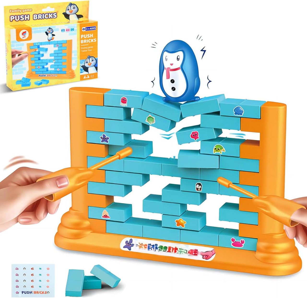 Push Bricks Game Stacking Penguin Frog Duck Saving Bricks Wall Demolition - Hias E-commerce