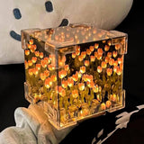 Tulip Cube Mirror Lamp - 21 LED Flowers - Hias E-commerce