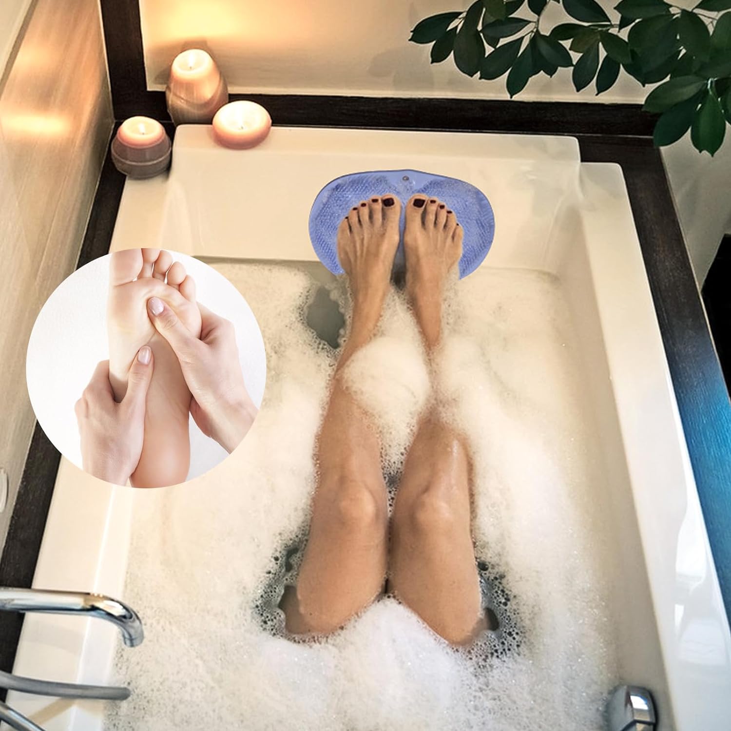 Hands-Free Shower Silicon Foot & Back Scrubber Mat for Luxurious Bathing Experience - Hias E-commerce