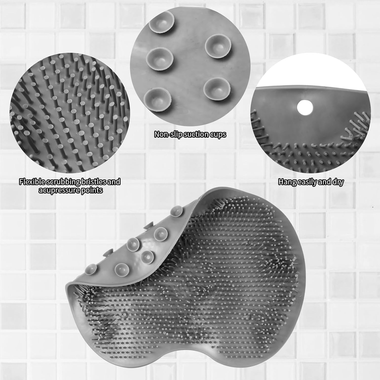 Hands-Free Shower Silicon Foot & Back Scrubber Mat for Luxurious Bathing Experience - Hias E-commerce