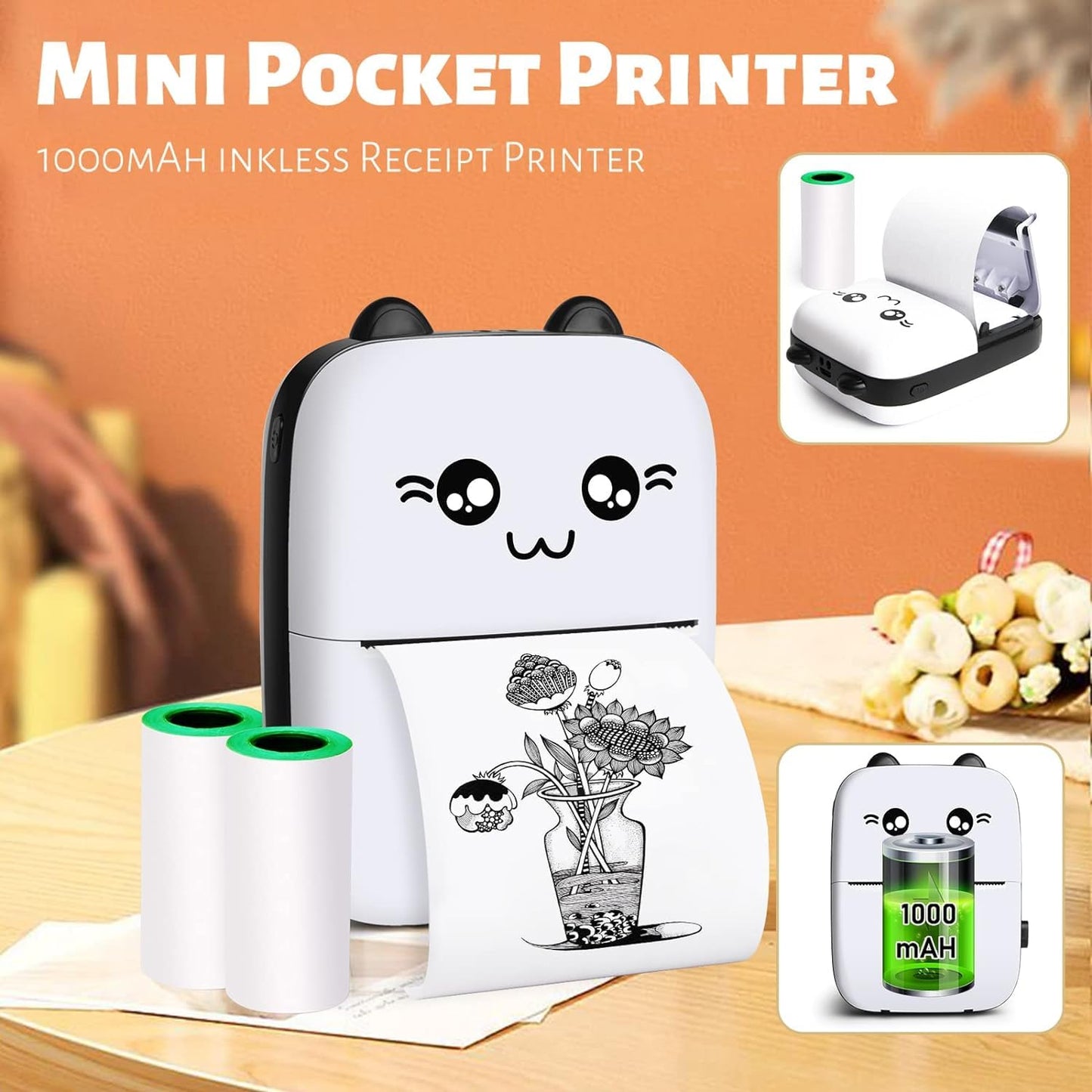 Portable Label Ink free Printer Mini Bluetooth Thermal Printer - Hias E-commerce